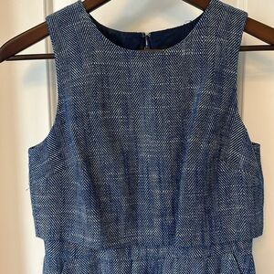 J.Crew Blue Denim-Like Linen Dress - Size 0